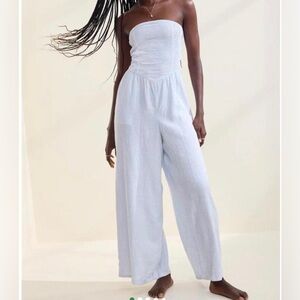 Aerie Light Blue Strapless Jumpsuit